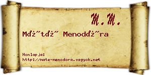 Máté Menodóra névjegykártya